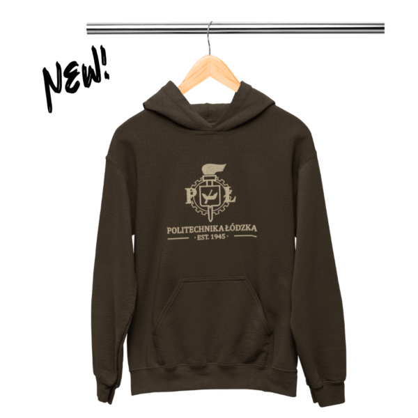 Bluza z Kapturem PŁ  - Brązowa, Beżowy HAFT