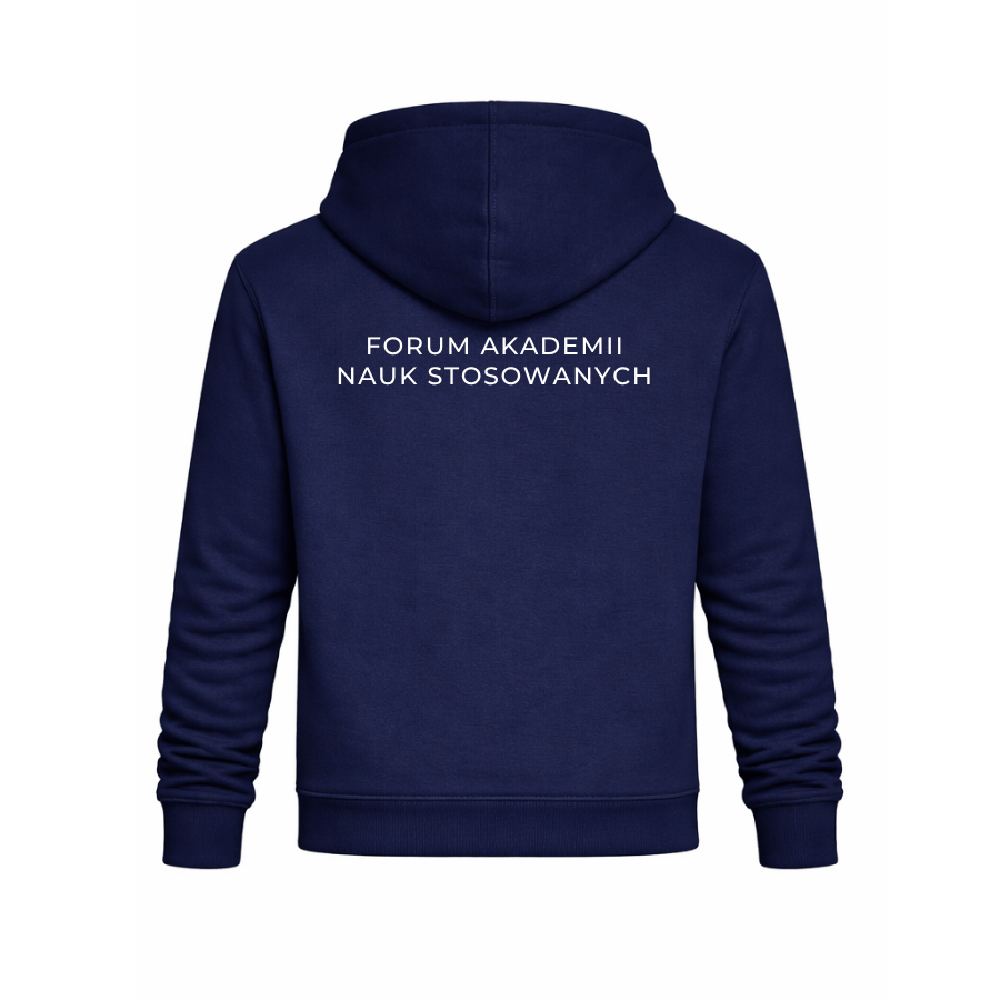 Bluza z Kapturem FANS - Granatowa HAFT Biały - obrazek 2