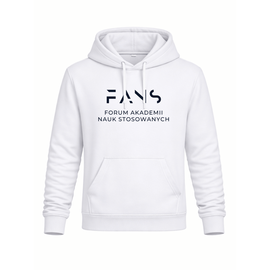 Bluza z Kapturem FANS - Biała HAFT Czarny