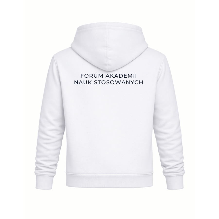 Bluza z Kapturem FANS - Biała HAFT Czarny - obrazek 2