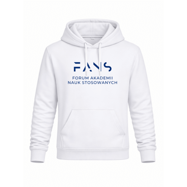 Bluza z Kapturem FANS - Biała HAFT Granatowy